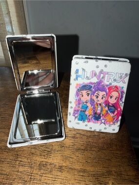 K Pop Huntrix Compact Mirror with Colorful Character Art